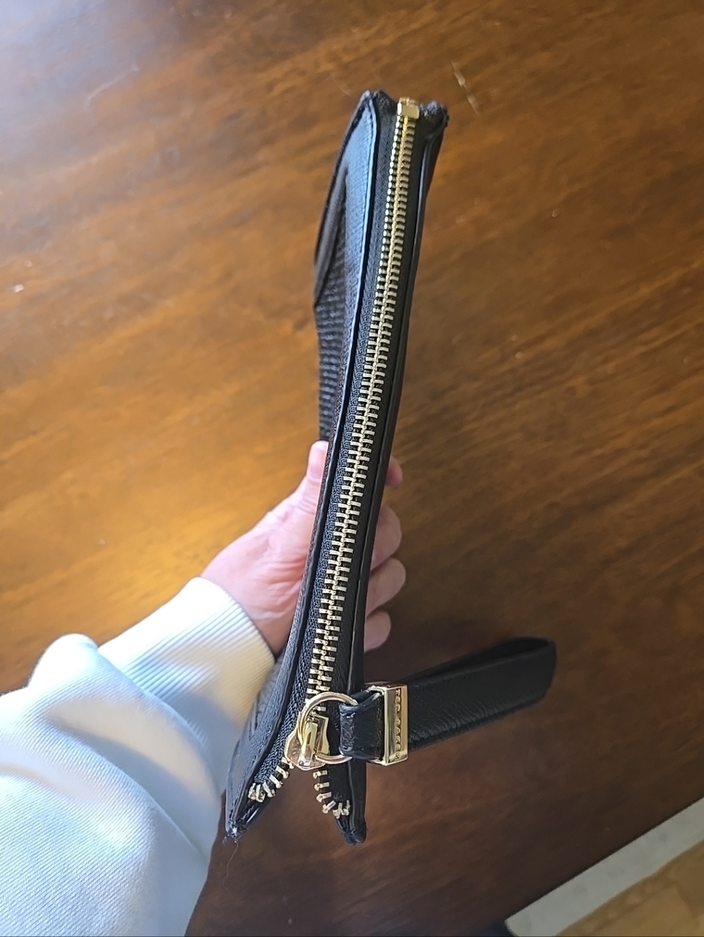 Ted Baker Woven Faux Leather Black Wristlet Bag - Picture 7 of 9